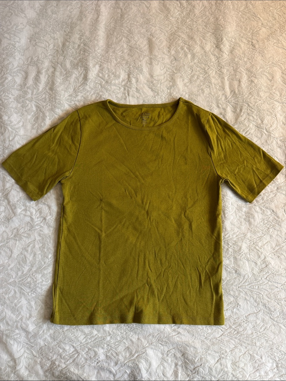 J. Crew Olive Green Short Sleeve Cotton Crewneck Tee